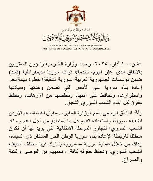 الأردن: إعفاء اللاجئين السوريين من خدمات جمركية بحال مغادرتهم طوعا إلى بلادهم
