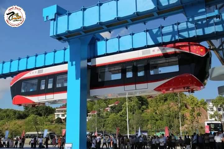 أول قاطرة معلقة بمحرك مغناطيسي تجتاز اختبار المواصلات في الصين 
