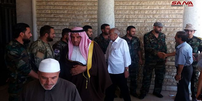 فعاليات أهلية تزور نقاطاً عسكرية في خان أرنبة وجبا للتهنئة بدحر الإرهاب من القنيطرة
