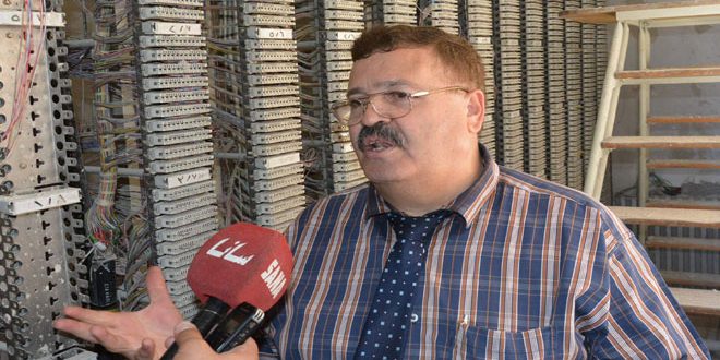 عودة الخدمة الهاتفية لمركز اتصالات سقبا بالغوطة الشرقية
