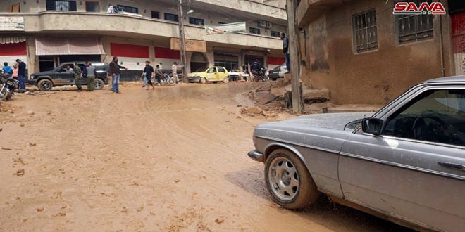 وفاة طفلتين وشاب في ريف دمشق جراء السيول الجارفة

