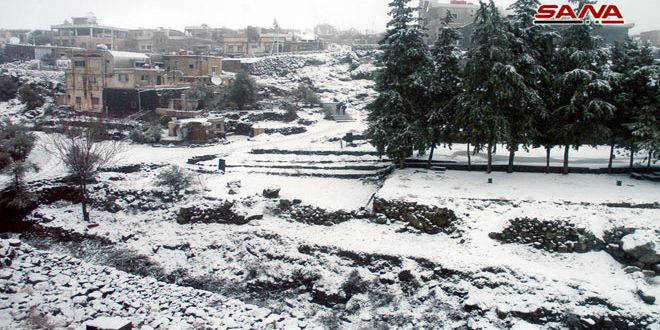 أمطار أغزرها 150مم بحماة و75سم سماكة الثلوج بريف دمشق
