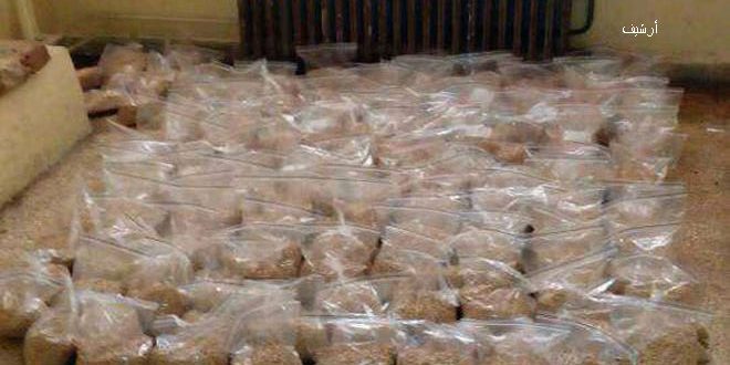 ضبط 5ر5 كيلوغرامات من الحشيش المخدر و20 ألف حبة كبتاغون داخل مزرعة بريف دمشق