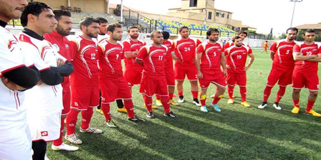 منتخب سورية للرجال بكرة القدم يستعد للقاء اليابان
