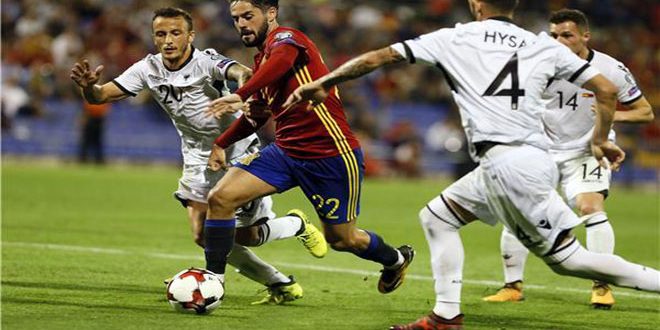 إسبانيا تبلغ مونديال روسيا 2018 بثلاثية في مرمى ألبانيا
